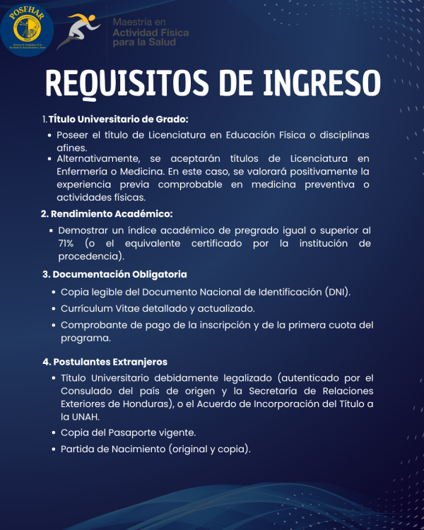 requisitos de ingreso MAFS